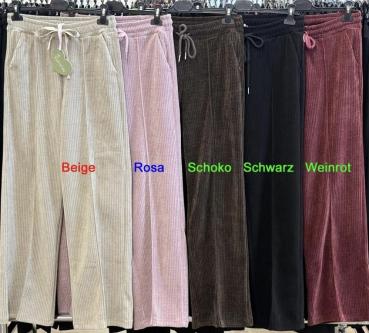 ESViViD Cord-Hosen,  beige und rosa/ malve